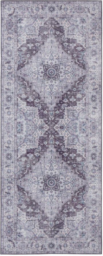 Nouristan Vintage vloerkleed Sylla grijs blauw 80x200 cm - Foto 2