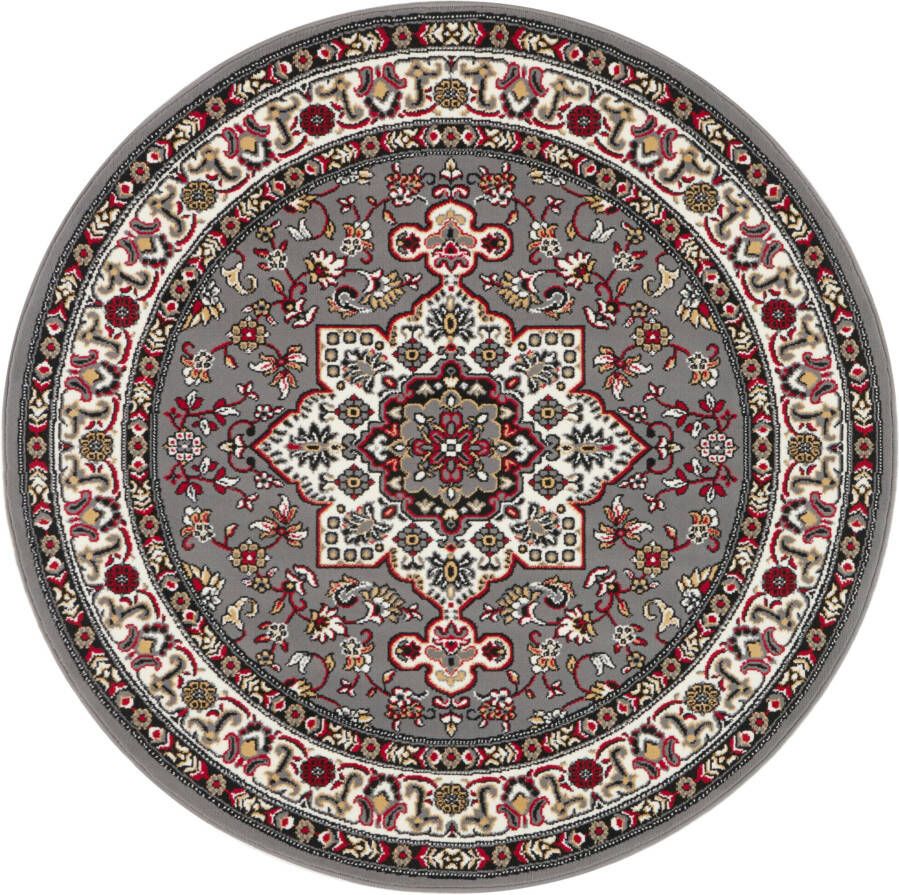 Tapeso Perzisch tapijt rond Parun Täbriz grijs rood 160 cm rond - Foto 3