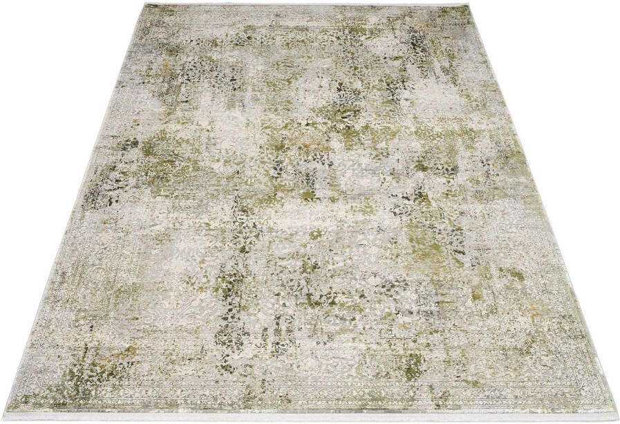OCI DIE TEPPICHMARKE Vloerkleed BESTSELLER CAVA Glans viscose met franje reliëfstructuur vintage woonkamer