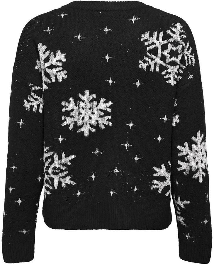 Only Kersttrui ONLXMAS ROLFA LS ONECK SNOWFLAKES KNT