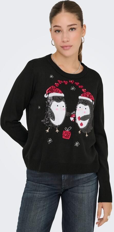 Only Kersttrui ONLXMAS SHINE LS ONECK KNT