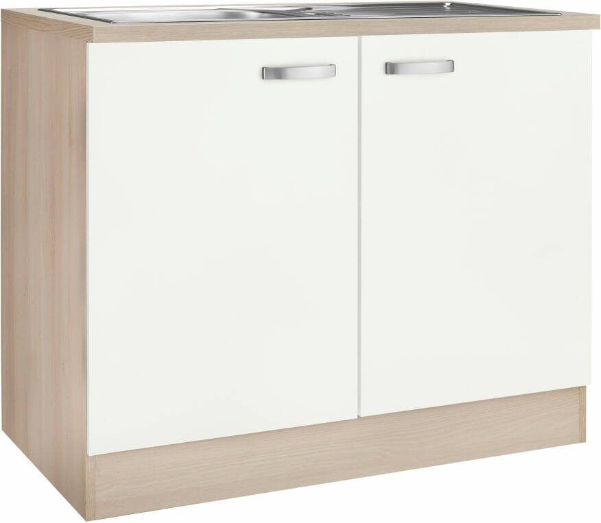 OPTIFIT Gootsteenkast Faro met metalen handgrepen breedte 100 cm