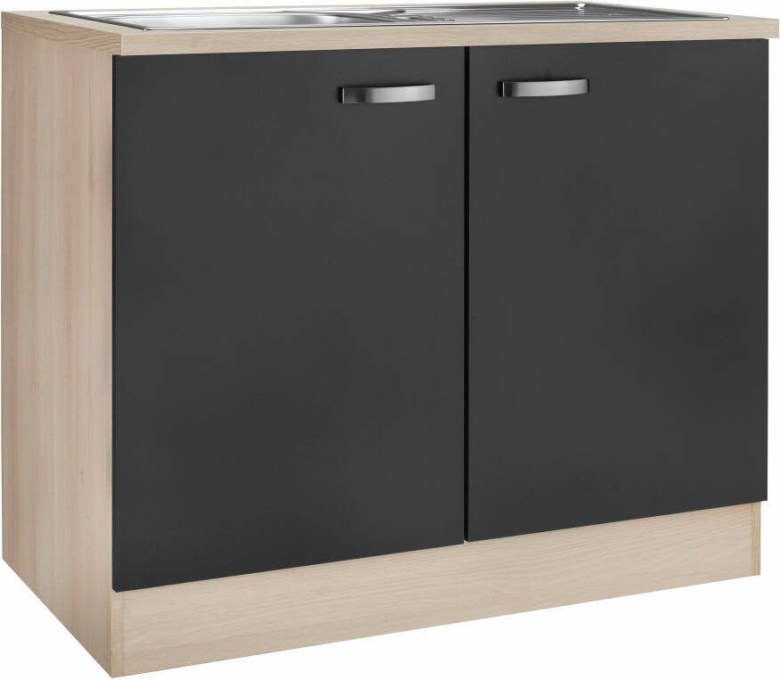 OPTIFIT Gootsteenkast Faro met metalen handgrepen breedte 100 cm