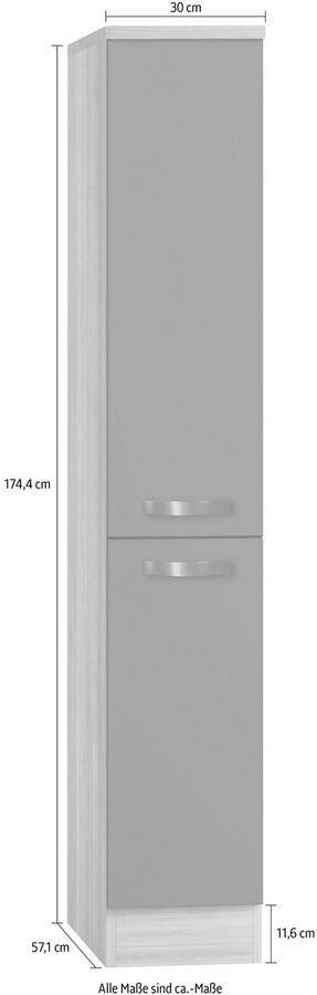 OPTIFIT Apothekerskast Faro 2 laden metalen grepen breedte 30 cm - Foto 3