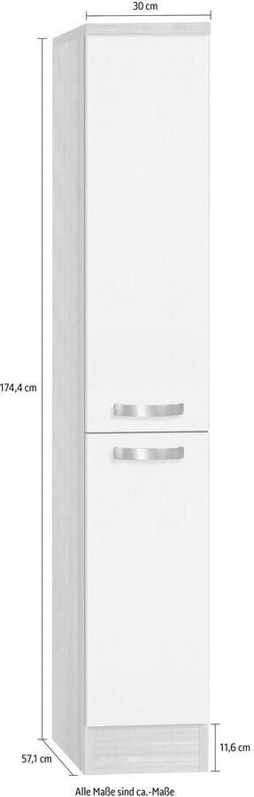 OPTIFIT Apothekerskast Faro 2 laden metalen grepen breedte 30 cm - Foto 3