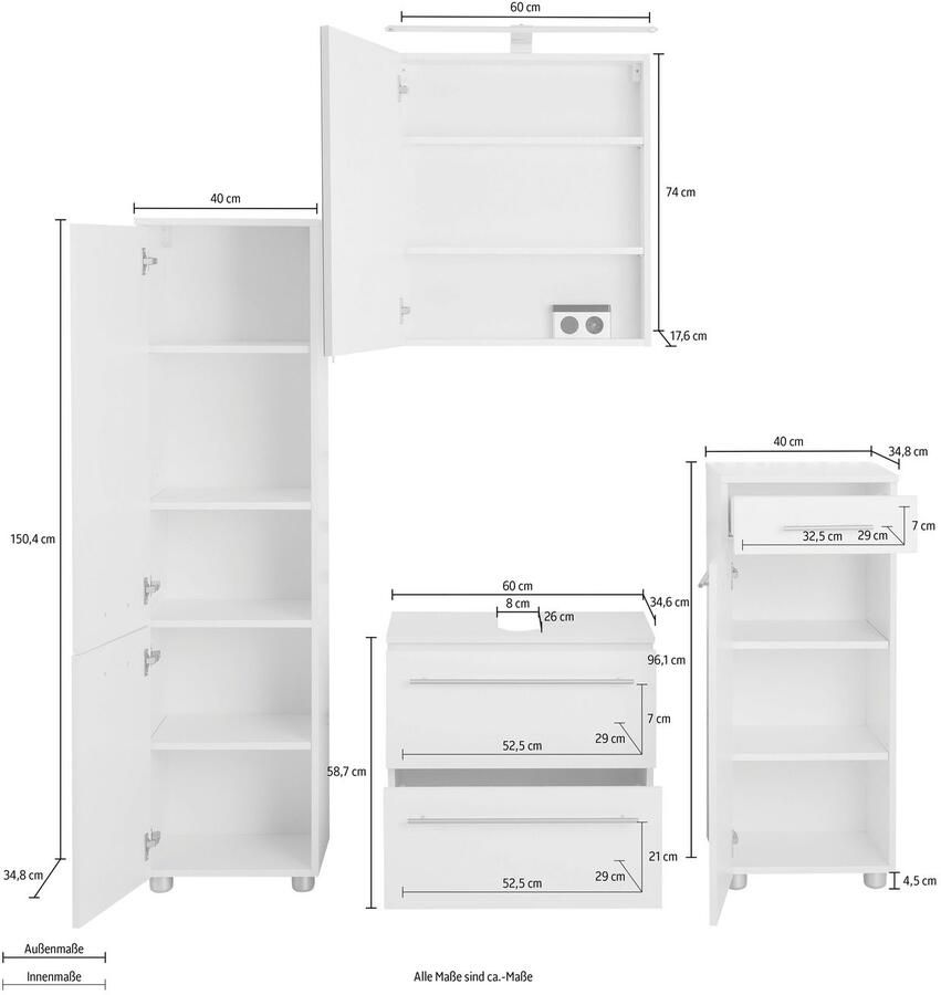 OPTIFIT Badkamerserie Bern (4-delig)
