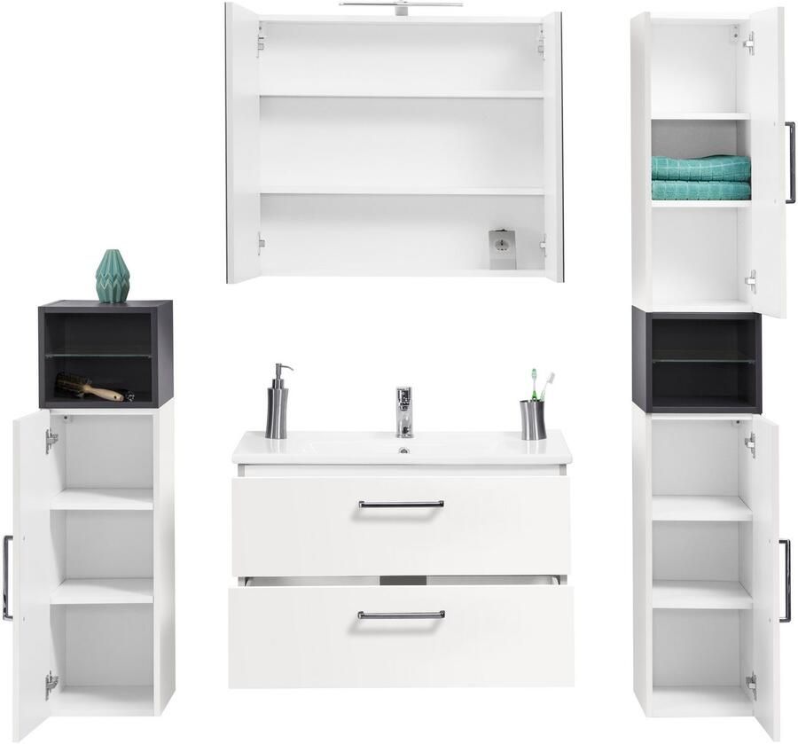 OPTIFIT Badkamerserie Napoli met contrastkleurige kastelement en soft-closefunctie (set) - Foto 2