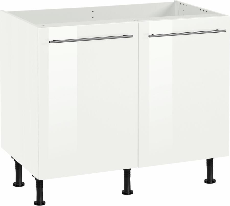 OPTIFIT Gootsteenkast Bern 100 cm breed met 2 deuren in hoogte verstelbare poten met metalen handgrepen - Foto 3