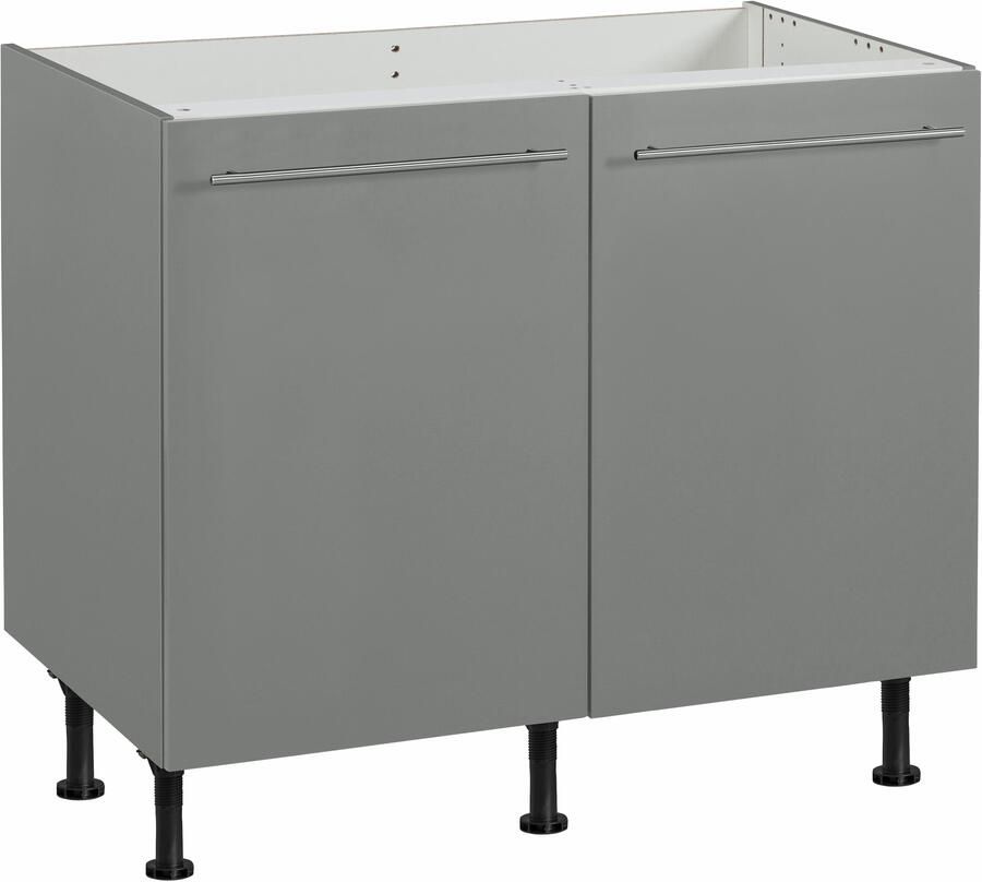 OPTIFIT Gootsteenkast Bern 100 cm breed met 2 deuren in hoogte verstelbare poten met metalen handgrepen - Foto 3