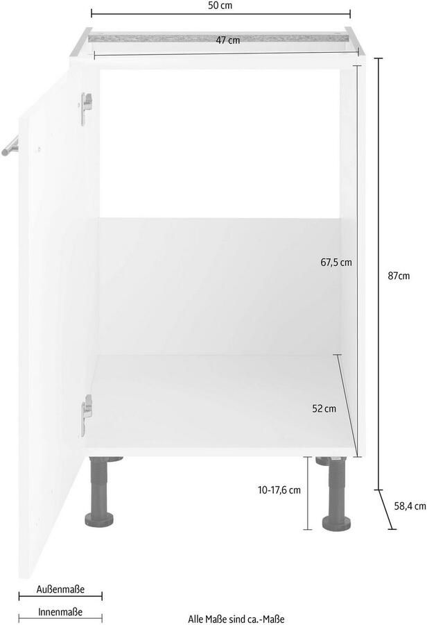 OPTIFIT Gootsteenkast Bern 50 cm breed met 1 deur met in hoogte verstelbare poten met metalen greep - Foto 4