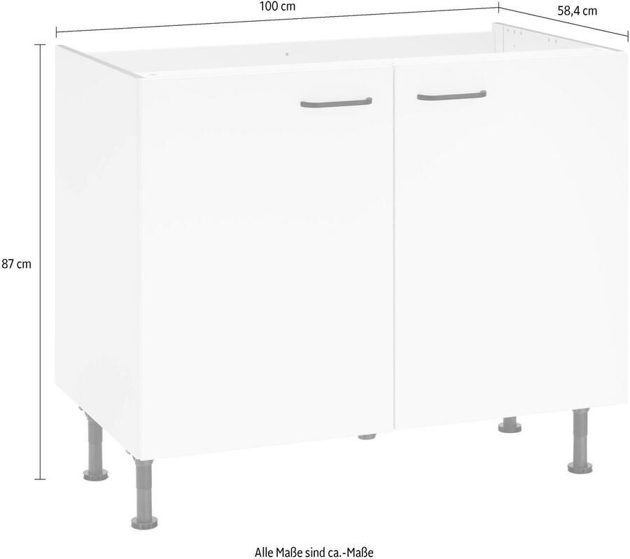 OPTIFIT Gootsteenkast Elga met soft-close-functie in hoogte verstelbare poten breedte 100 cm - Foto 2