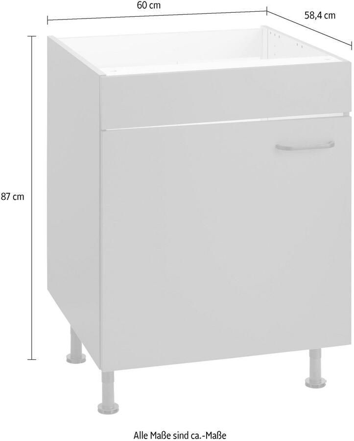 OPTIFIT Gootsteenkast Elga met soft-close-functie in hoogte verstelbare poten breedte 60 cm