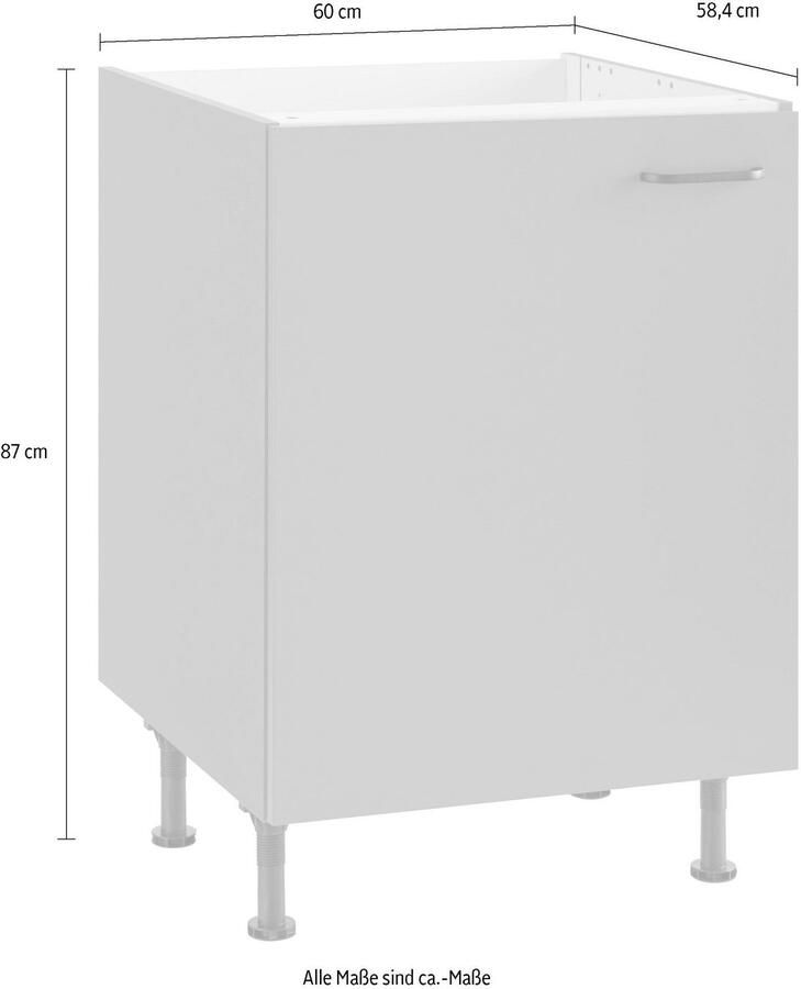 OPTIFIT Gootsteenkast Elga met soft-close-functie in hoogte verstelbare poten breedte 60 cm