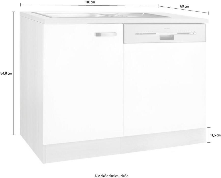 OPTIFIT Gootsteenkast Faro met deur voet voor vaatwasser - Foto 2