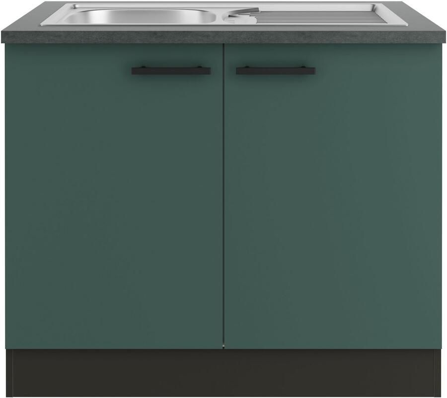 OPTIFIT Gootsteenkast Palma Breedte 100 cm inclusief inbouwspoelbak