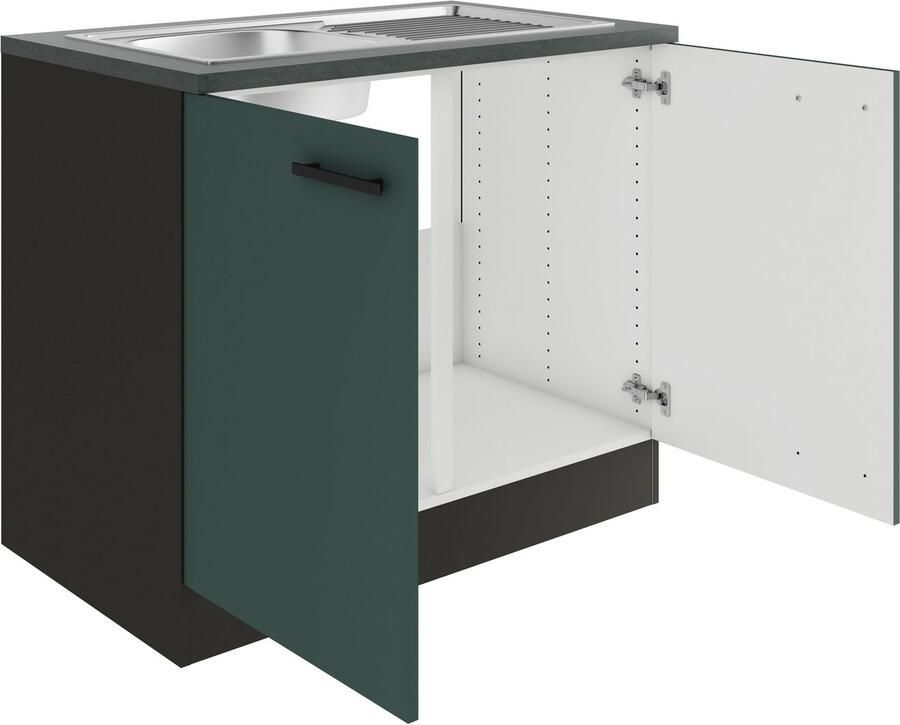 OPTIFIT Gootsteenkast Palma Breedte 100 cm inclusief inbouwspoelbak - Foto 2