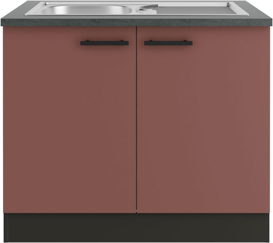 OPTIFIT Gootsteenkast Palma Breedte 100 cm inclusief inbouwspoelbak