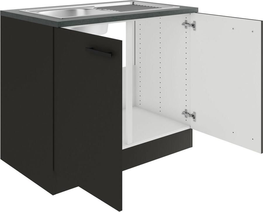 OPTIFIT Gootsteenkast Palma Breedte 100 cm inclusief inbouwspoelbak - Foto 2