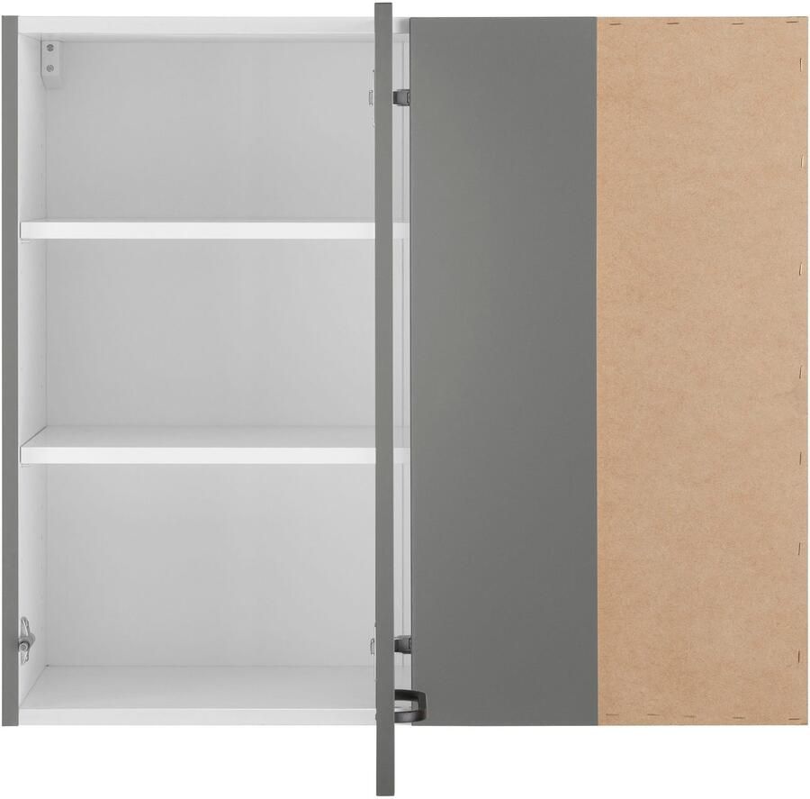 OPTIFIT Hangend hoekkastje Elga met soft-closefunctie en metalen greep breedte 80 cm