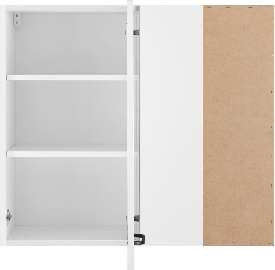 OPTIFIT Hangend hoekkastje Elga met soft-closefunctie en metalen greep breedte 80 cm