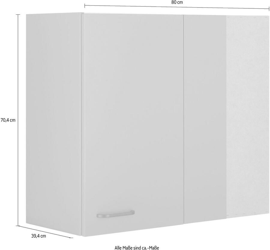 OPTIFIT Hangend hoekkastje Elga met soft-closefunctie en metalen greep breedte 80 cm - Foto 2