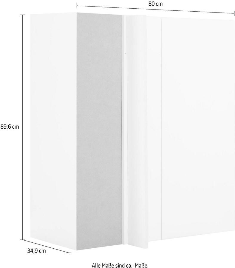 OPTIFIT Hangend hoekkastje Elga met soft-closefunctie en metalen greep breedte 80 cm - Foto 2