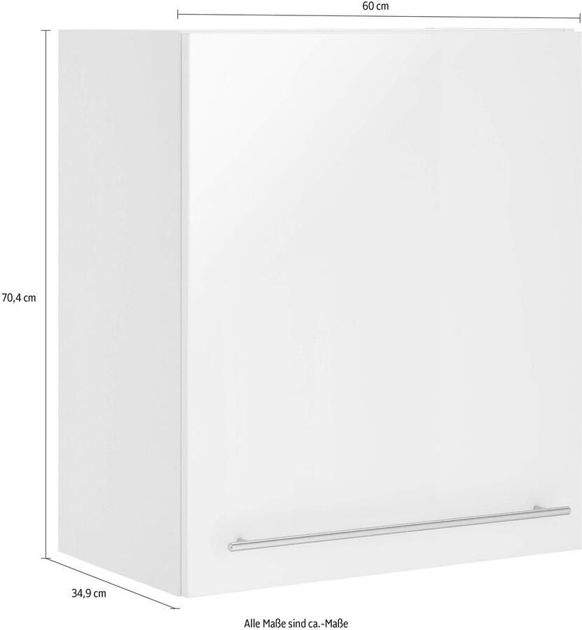 OPTIFIT Hangend kastje Bern Breedte 60 cm 70 cm hoog met 1 deur met metalen greep