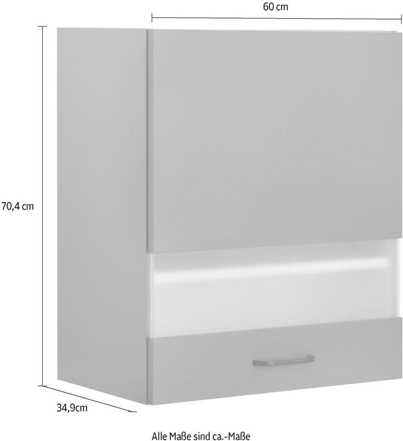 OPTIFIT Hangend kastje met glasdeur Elga met soft-closefunctie en metalen greep breedte 60 cm