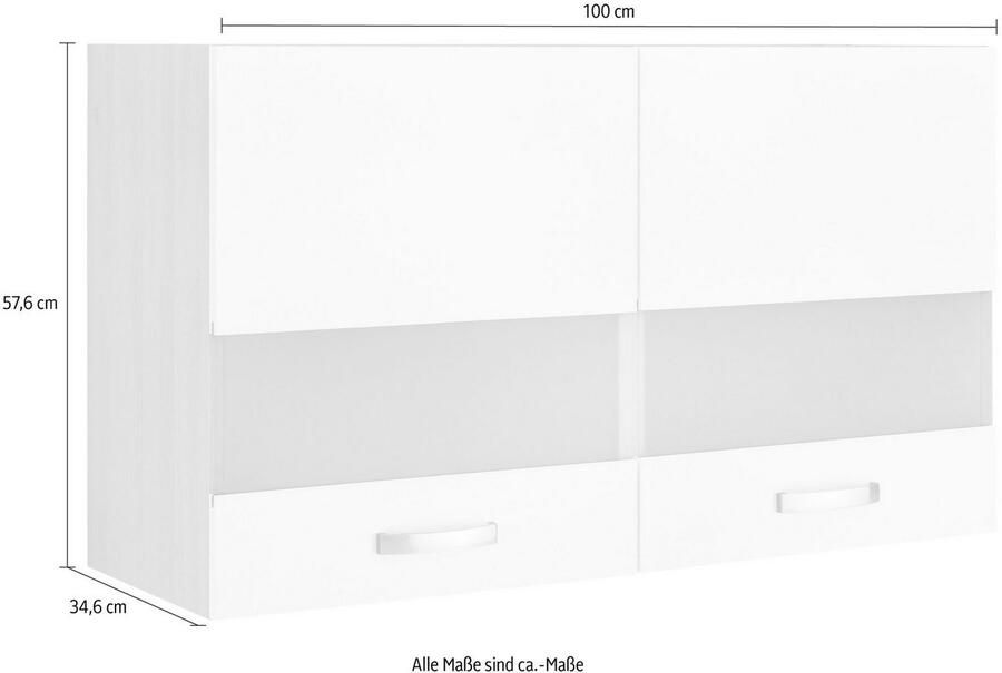 OPTIFIT Hangend kastje met glasdeur Faro met metalen handgrepen breedte 100 cm - Foto 2