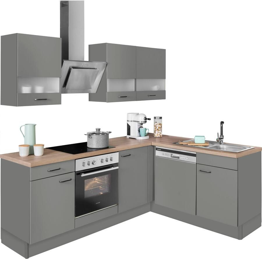 OPTIFIT Hoekkeuken Elga Premium keuken soft-close functie volledig uittrekbaar opstelbreedte 225x175cm - Foto 10