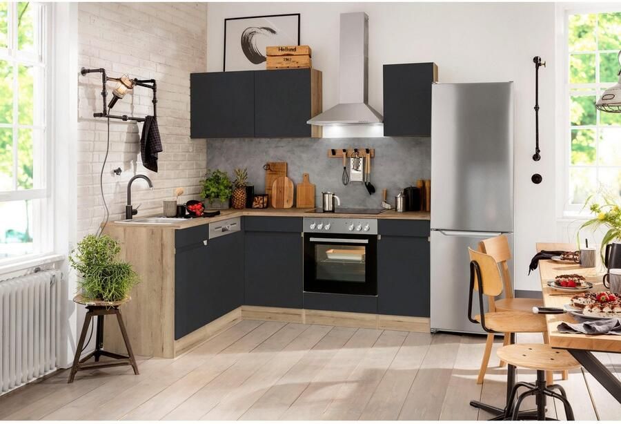 OPTIFIT Hoekkeuken Roth Afmetingen 210x175 cm naar keuze met elektrische apparaten push-to-open-functie - Foto 6