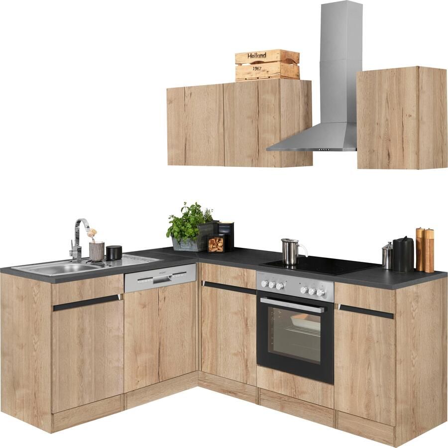 OPTIFIT Hoekkeuken Roth Afmetingen 210x175 cm naar keuze met elektrische apparaten push-to-open-functie - Foto 8