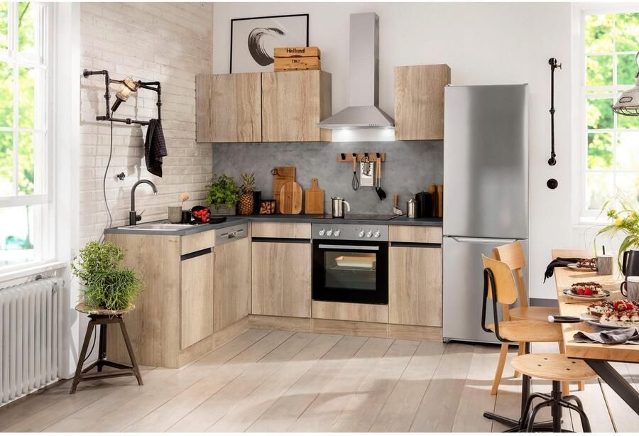 OPTIFIT Hoekkeuken Roth Afmetingen 210x175 cm naar keuze met elektrische apparaten push-to-open-functie - Foto 6