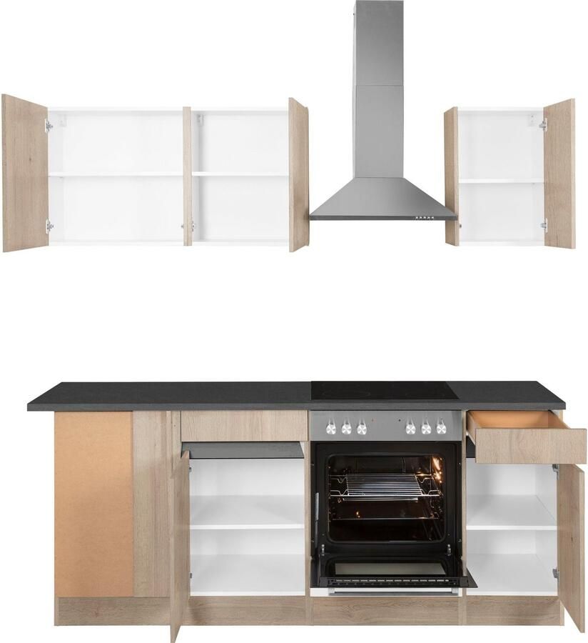 OPTIFIT Hoekkeuken Roth Afmetingen 210x175 cm naar keuze met elektrische apparaten push-to-open-functie - Foto 4