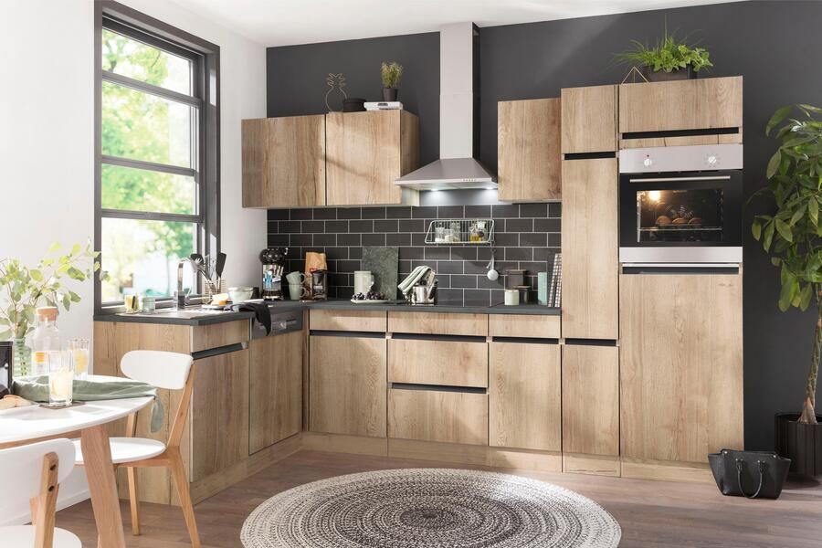 OPTIFIT Hoekkeuken Roth Afmetingen 300x175 cm naar keuze met elektrische apparaten met apothekerskast - Foto 9