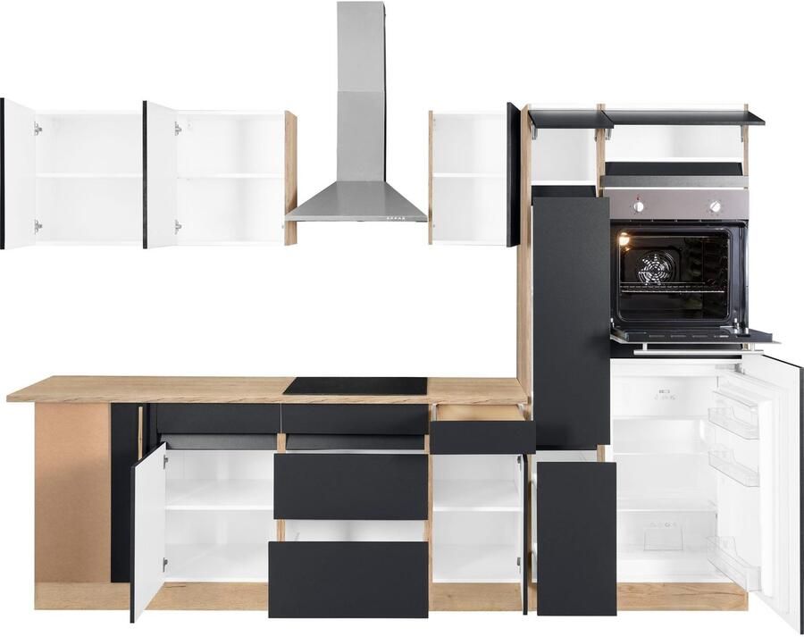 OPTIFIT Hoekkeuken Roth Afmetingen 300x175 cm naar keuze met elektrische apparaten met apothekerskast - Foto 3