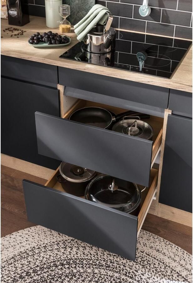 OPTIFIT Hoekkeuken Roth Afmetingen 300x175 cm naar keuze met elektrische apparaten met apothekerskast - Foto 4