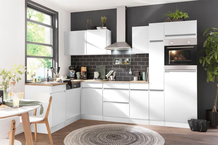 OPTIFIT Hoekkeuken Roth Afmetingen 300x175 cm naar keuze met elektrische apparaten met apothekerskast - Foto 7