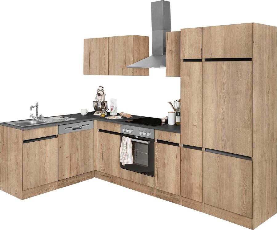 OPTIFIT Hoekkeuken Roth Afmetingen 300x175 cm naar keuze met elektrische apparaten met apothekerskast - Foto 9