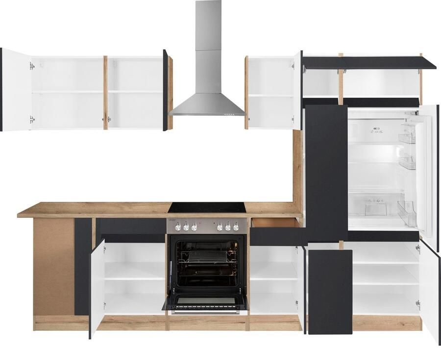 OPTIFIT Hoekkeuken Roth Afmetingen 300x175 cm naar keuze met elektrische apparaten met apothekerskast - Foto 5