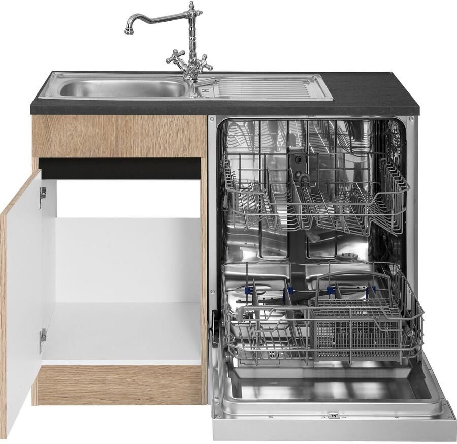 OPTIFIT Hoekkeuken Roth Afmetingen 300x175 cm naar keuze met elektrische apparaten met apothekerskast - Foto 2