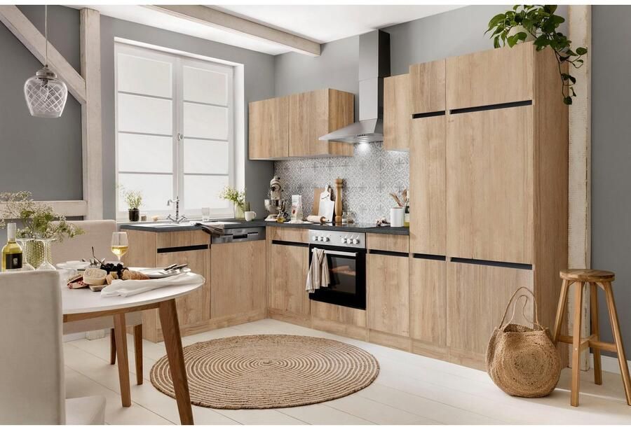 OPTIFIT Hoekkeuken Roth Afmetingen 300x175 cm naar keuze met elektrische apparaten met apothekerskast - Foto 6