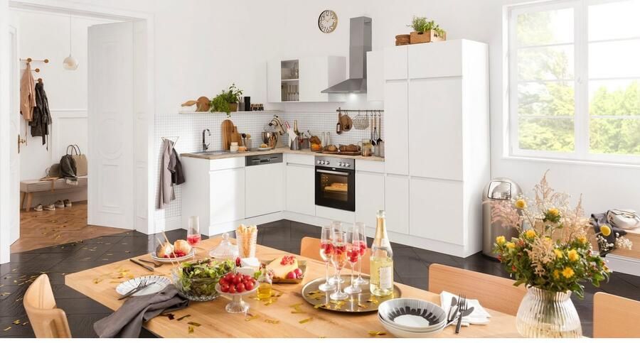 OPTIFIT Hoekkeuken Roth Afmetingen 300x175 cm naar keuze met elektrische apparaten met apothekerskast - Foto 7