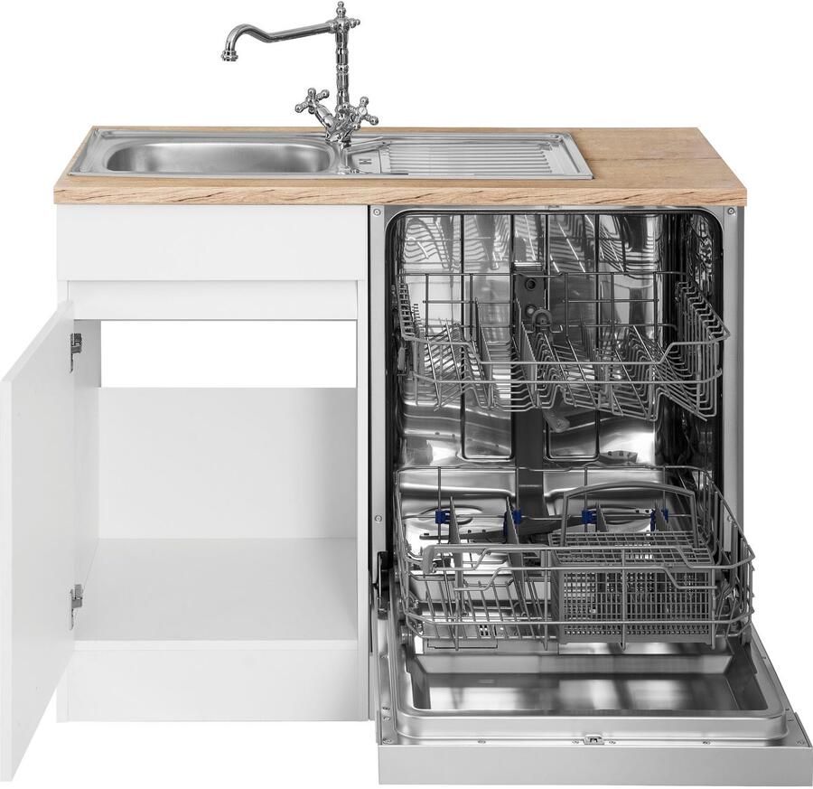 OPTIFIT Hoekkeuken Roth Afmetingen 300x175 cm naar keuze met elektrische apparaten met apothekerskast - Foto 3