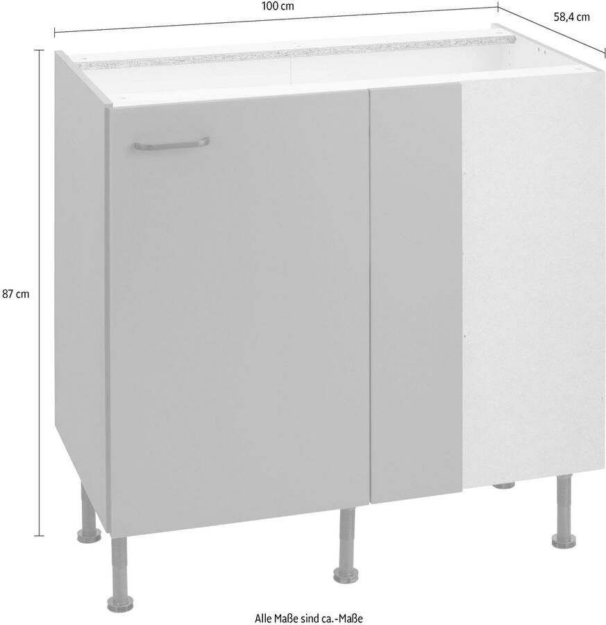 OPTIFIT Hoekonderkast Elga met soft-close-functie in hoogte verstelbare poten breedte 100 cm