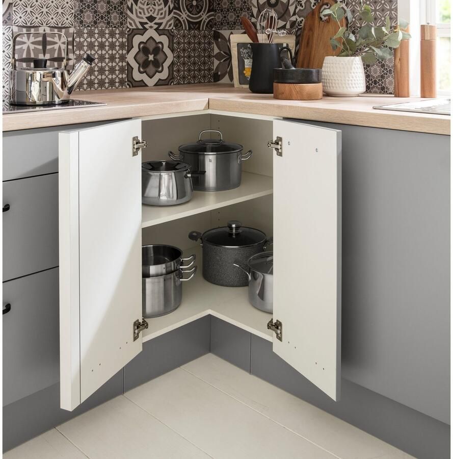 OPTIFIT Hoekonderkast Elga met soft-close-functie in hoogte verstelbare poten breedte 90x90 cm