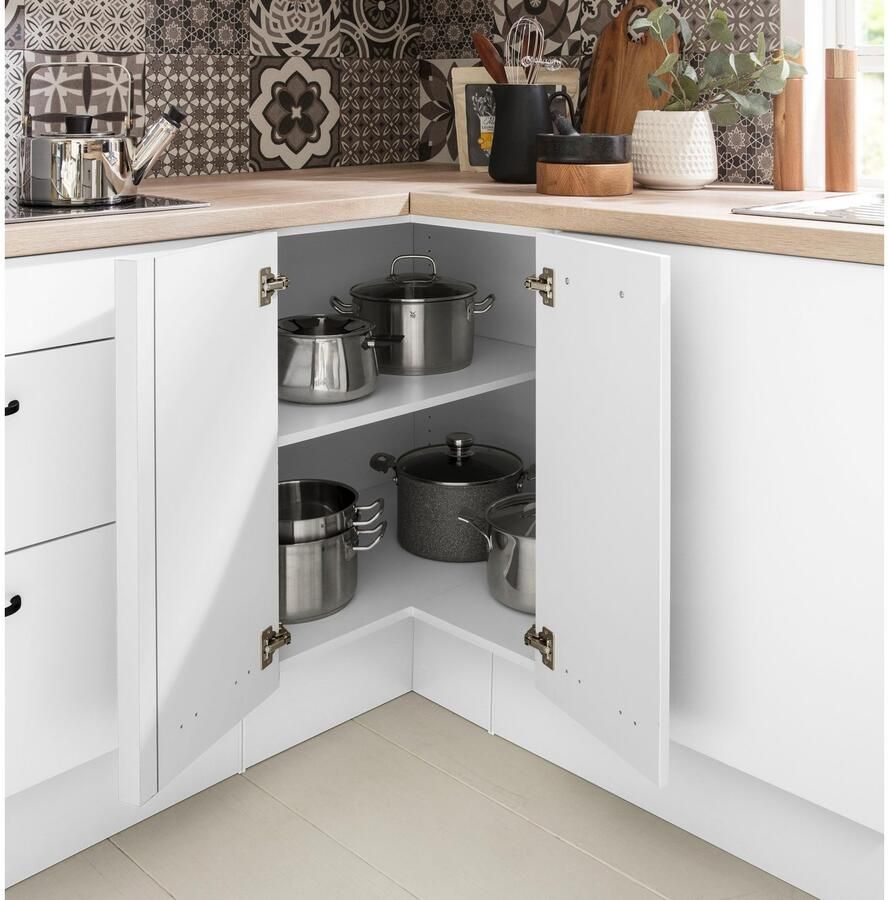 OPTIFIT Hoekonderkast Elga met soft-close-functie in hoogte verstelbare poten breedte 90x90 cm