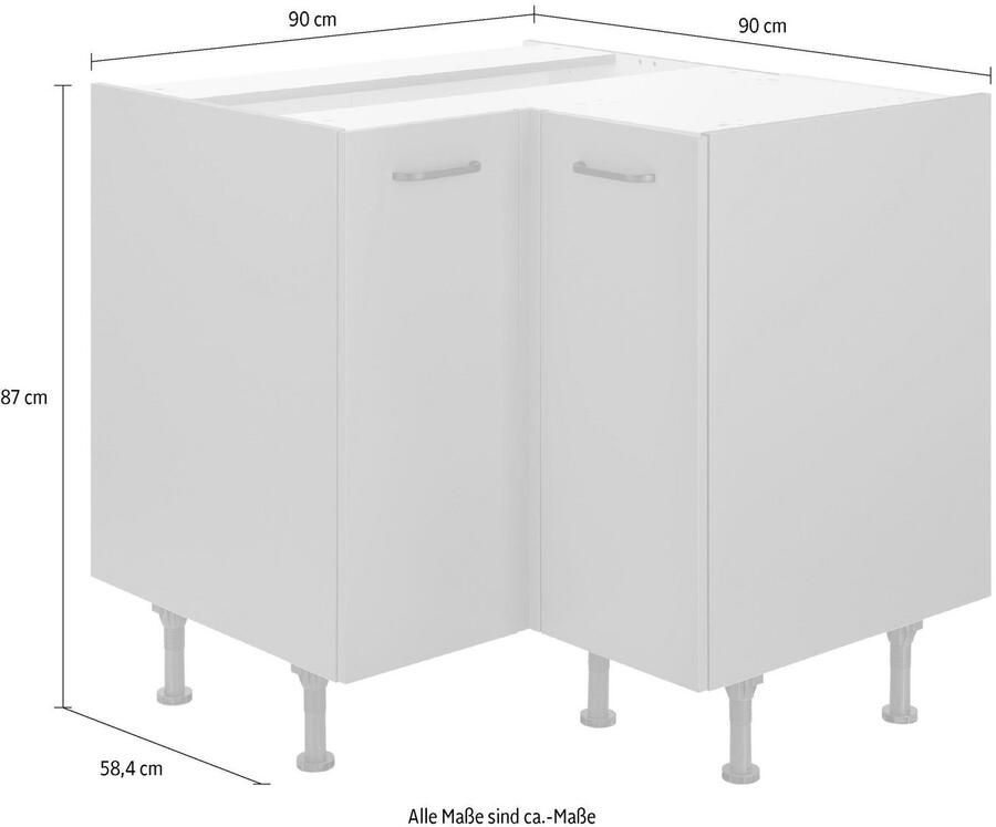 OPTIFIT Hoekonderkast Elga met soft-close-functie in hoogte verstelbare poten breedte 90x90 cm - Foto 3