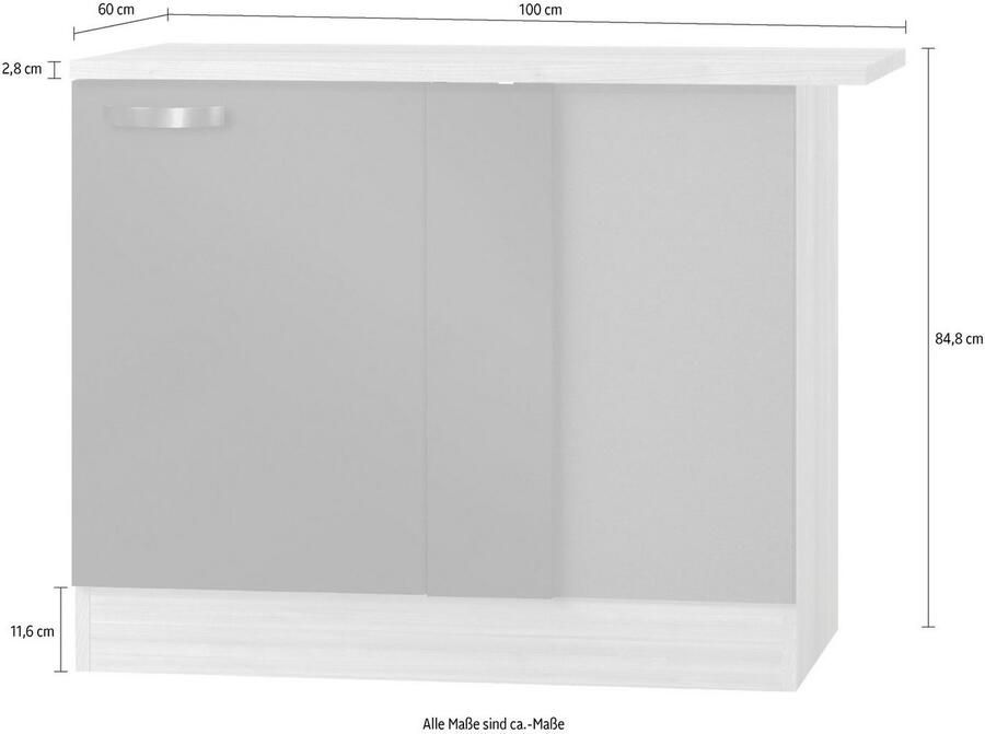 OPTIFIT Hoekonderkast Faro met metalen greep breedte 100 cm - Foto 2