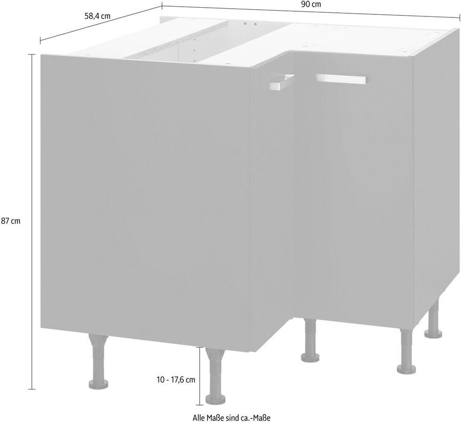 OPTIFIT Hoekonderkast Parma Breedte 90x 90 cm